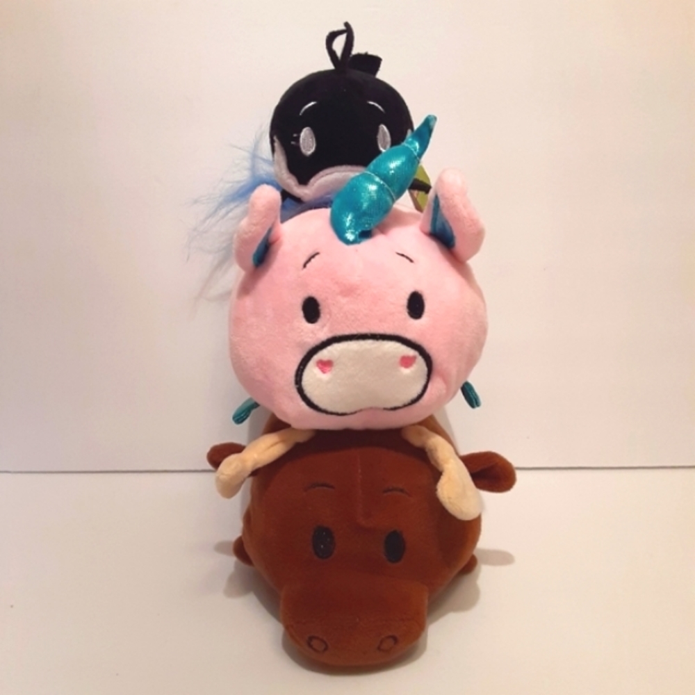 BUN BUN! Stackable Plush, Orca,  Pink Unicorn and Moose.